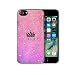 Produktbild hairyworm - personalisiert, individuelle, Initialen und Krone auf rosa Glitzer Aufdruck Semi Netzkabel Plastik Handyhülle, Cover, Hartplastik Telefon Hülle Gerät Rückschale, Schutz