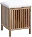 Produktbild HomeTrends4You 430127 Wäschehocker , 39 x 52 x 39 cm, Walnuss massiv geölt