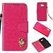 Produktbild Samsung A5 2017 Hülle,Alfort Samsung A5 2017 Schutzhülle, Simulations Retro Ledertasche Flip Lederhülle PU Leder Tasche Cover Wallet Case für Samsung A5 2017 Smartphone (Rose rot)