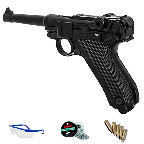 PACK réplica Luger 08 - Umarex Legends P08 full metal (pistola de aire comprimido CO2 y balines de acero) <3,5J
