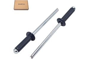 SKIR'CO Confezione da 500 rivetti ciechi verniciati, 4,0 x 14 mm, testa a cupola, DIN 7337, rivetti in alluminio, rivetti pop (500, grigio antracite RAL 7016)