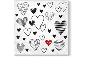 PAW DECOR COLLECTION 20 Paper Lunch Napkins Crazy Love Serviettes Heart Love Romantic 3ply
