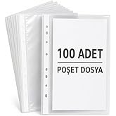 Nistabolje 100 Adet A4 Şeffaf Dosya F&ouml;y Poşet Dosya
