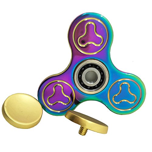 Hand Spinner Toy, Rainbow Metal High Speed Tri-Spinner Fidget Toy for Stress and Anxiety Relief - EDC Office Toy (A Color Random) Hand Spinner Toy, Rainbow Metal High Speed Tri-Spinner Fidget Toy for Stress and Anxiety Relief - EDC Office Toy (A Color Random)