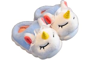 OrJana Pantofole Unicorno invernali. Suola Flessibile e Antiscivolo in EVA. Plantare Memory Anatomico