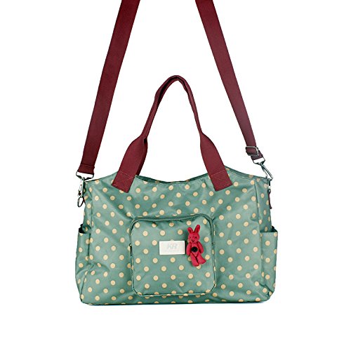 My Share Mall Original KRWINGHOUSE Polka Dot with Cute Rabbit Waterproof Body Cross Mom Bag(Grey)