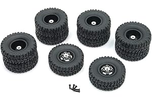 KLAPR Double Wheel Metal Wheel Hub Rim Tire for WPL B16 B36 JJRC Q60 Q63 Q64 FY004 MN-77 6WD 6X6 RC Car Upgrades Parts (Color : Nero)