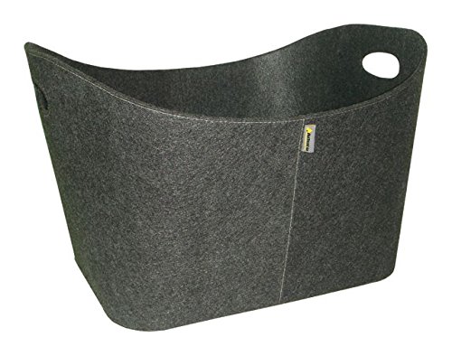 Kaminholzkorb Filz grau 54,8x42x35 cm