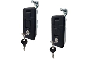TANFEI 2 Sets Compression Latch with Keys, Adjustable Lever Hand Compression Lock for RV Trailer Campers and Caravans (S, Black)
