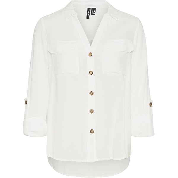 VERO MODA Damen Bluse Vmbumpy Classic – Langarm Shirt, Noos Design, Aus Synthetik