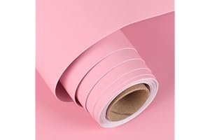 FunStick Carta da Parati Rosa Bambini Carta da Parati Adesiva Muro Cameretta Bambini 30CMx10M Carta Adesiva Colorata per Rivestire Mobili Rosa Armadio Comodini Lavabile Pellicola Mobili