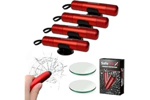 SafePro X Notfallhammer Auto mit Gurtschneider - Lebensrettender Kompakt Federkörner Glasbrecher - Sicherheit Rescue Tool & Scheiben Zertrümmerer für Schnelle Flucht bei Straße Unfällen (4er-Pack)