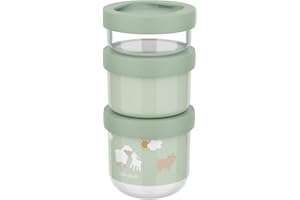 Mepal Snackbox Stack 3 pieces Mio Little Dutch, Stack as many as you need, Microwave and Freezer Safe, Leakproof, 100 and 175 and 275 ml, Little Farm