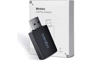CARABC B1 kabelloser CarPlay-Adapter, konvertiert kabelgebundenen Carplay-Dongle in kabelloses Carplay, Plug-and-Play, Online-Updates, 5 GHz WLAN, Bluetooth für Auto ab 2015, iOS 10+, Grau