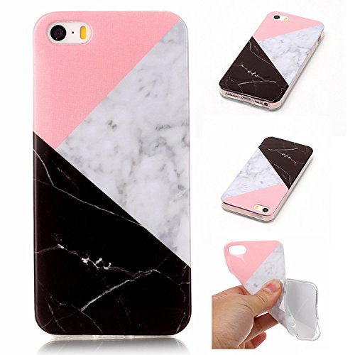 iPhone 5S Hülle,iPhone SE Hülle TPU Case Schutzhülle Silikon Case,3D Kreative Ultra Slim Soft Licht Klar Transparent Silikon Gel Gomma TPU Hülle Case für iPhone 5S/SE/5,Cool 3D Marmor TPU Silikon Schutz Handy Hülle Case Tasche Etui Bumper für Apple iPhone 5S/SE/5