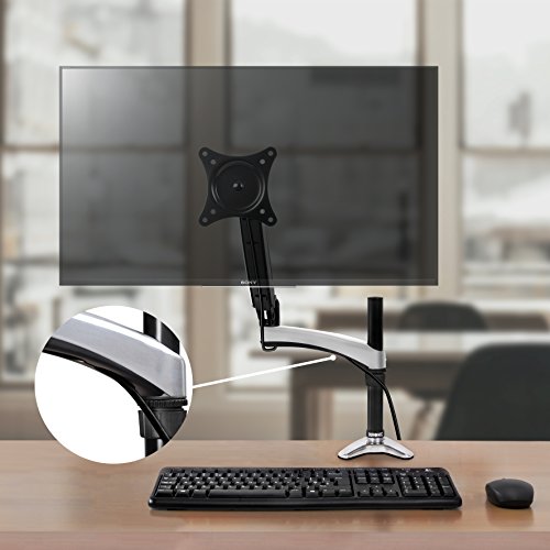 Duronic DM651X2 Monitor-Tischhalterung für einen LCD/LED Computer Bildschirme / Fernsehgeräte, mit Höhenverstellung durch Gasspannungsregelung / Neig, Schwenk und Rotierfunktion - 9