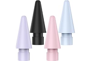 ATOYOGA 4Pcs Pointes de Rechange, ATOYAGA Mine Pencil, Compatibles avec Apple Pencil 1ère et 2ème Génération, Pencil Embout, Nibs Tip de Contrôle Précise, Pencil Tip（4 Couleur）