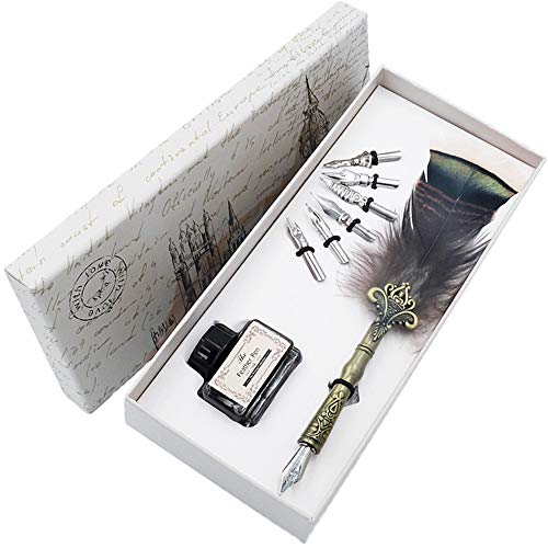 Conjunto de Pluma,Plumas Estilográficas,6 puntas de acero inoxidable en caja de regalo HO-Q-302