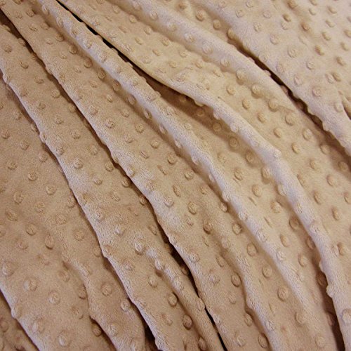 Stoff Meterware Softplüsch beige Minky Fleece Noppen Dots weich warm Mode Trendy - 2