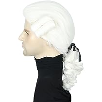Parrucca Carnevale Uomo Grigia, Stile Giudice Rinascimento, Brillante, Carnivaltoys, Nuova