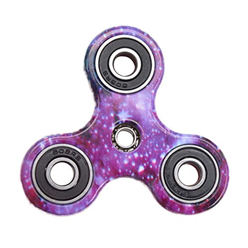Walwh Triangle Spinner Fidget Toy with Stainless Steel Bearing EDC Focus Toy for Adult Children (1-Starry Night)