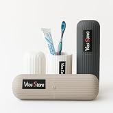 Vios Store Taşınabilir Diş Fır&ccedil;ası Kutusu | Bardaklı Seyahat Tipi Hijyenik Saklama Kabı | Sert Plastik, Kompakt, Diş Macunu &amp;