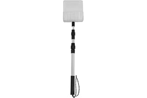 DENASH Paletta Estensibile per Cacca di Pollo, Pala Setacciatrice in Acciaio Inossidabile, per Pollai Grandi e Piccoli, Design con Bordo in Metallo Regolabile, Antiaderente, Risciacquo