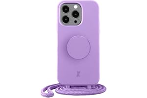 JE JUST ELEGANCE PopSockets x Just Elegance iPhone Hülle - Necklace Case - Handyhülle kompatibel mit iPhone 13 Pro Max - iPhone Schutzhülle mit Abnehmbarer Kordel und Fingerhalter (Lavendel)