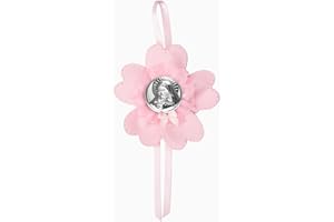 Albalù Sopraculla Celeste o Rosa con Placchetta Sacra in Argento Laminato, Made in Italy (Rosa, maternità)