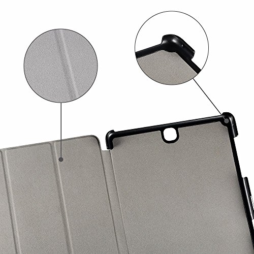 EasyAcc Ultra Slim Samsung Galaxy Tab A 9.7 T550 Hülle Case Tasche PU Leder zubehör hüllen für Samsung Galaxy Tab A 9.7 Smart Cover mit Auto Sleep Wake up / Standfunktion (Schwarz, Kunstleder, Ultra dünn) - 4