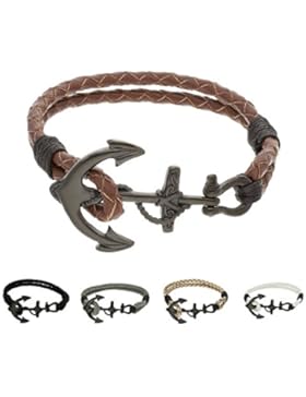 Treuheld® | ANKER ARMBAND - Freundschaftsarmband | Lederarmband / Nylonarmband (vegan) wählbar | 19,5 oder 21,5...