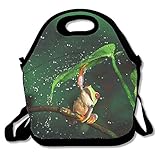 Jde D xkja Cute Poco rana impreso portátil bolsa para el almuerzo enfriador de caja Funda...