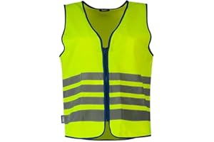 ABUS Gilet de sécurité Lumino Reflex Vest - Gilet de sécurité pour une meilleure visibilité de jour et de nuit - pour adultes - avec fermeture éclair