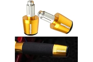 QJY-MOTOR PART-STORE Universal Moto Contrapesos Manillar 22mm 7/8' - 2 Pcs Extremo de Manillar Tapa CNC Aluminio para Suzuki V-strom 650 1000 1050 SV650 (Oro)