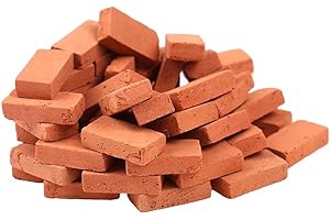 MSLing 100 Piezas 1/16 Mini Ladrillos pequeños Ladrillos para paisajismo Ladrillos Rojos en Miniatura Ladrillos pequeños de Pared, Mini Accesorios de jardín de casa de muñecas
