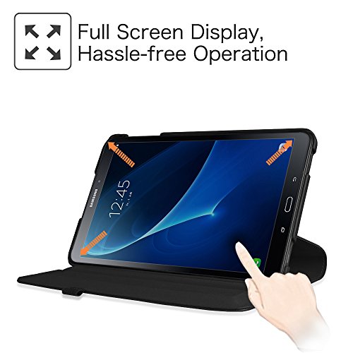 Fintie Samsung Galaxy Tab A 10.1 Hülle – 360° Drehbarer Stand Smart Cover Case Schutzhülle Tasche Etui mit Ständerfunktion Auto Schlaf / Wach Funktion für Samsung Galaxy Tab A 10,1 Zoll T580N / T585N Tablet (2016 Version), Schwarz - 7