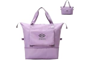 ENOH Faltbare Reisetasche mit großer Kapazität Wochenende Übernachtung Tasche Sporttasche Damen Wasserdicht Reisetasche Umhänge Handtasche, für Sport, Fitnessstudio, Reise, Strand, Einkauf