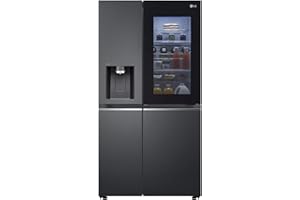 LG Electronics GSXV90MCDE Side-by-Side mit InstaView Door-in-Door | Craft Ice | Eis-, Crushed Ice- und Wasserspender | 635 Liter Kapazität | Festwasseranschluss | Schwarz