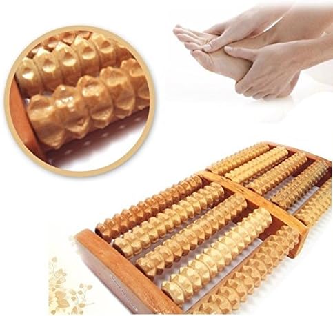 COSMALL@ WOODEN FOOT ROLLER MASSAGER WOOD MASSAGE REFLEXOLOGY RELAX RELIEF CARE