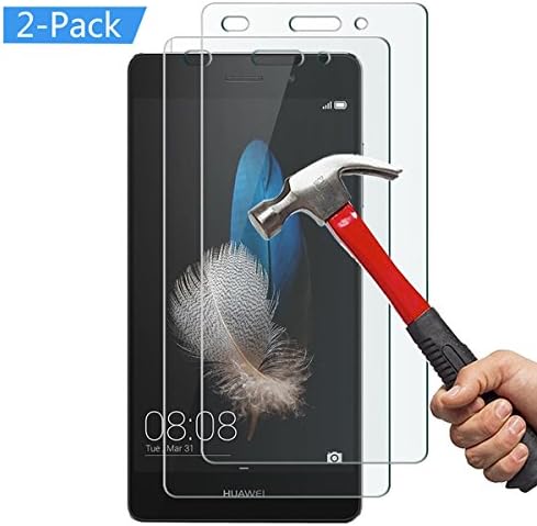 [ PACK-2 ] Huawei p8 Lite Screen Protector, KETTRE® Premium Tempered Glass Screen Protector for Huawei p8 Lite - ANTI-SCRATCH - Ultra Resistant 9H Hardness - Easy Bubble-Free Installation