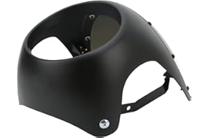 QIILU Carenado de Faro de Motocicleta, Carenado de Faro de Motocicleta de 7 Pulgadas, Superficie Lisa, Resistente Al Envejecimiento, Universal para Faros Redondos de Motocicleta (Negro mate)