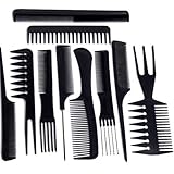 SET OF 10 PLASTIC HAIR COMBS