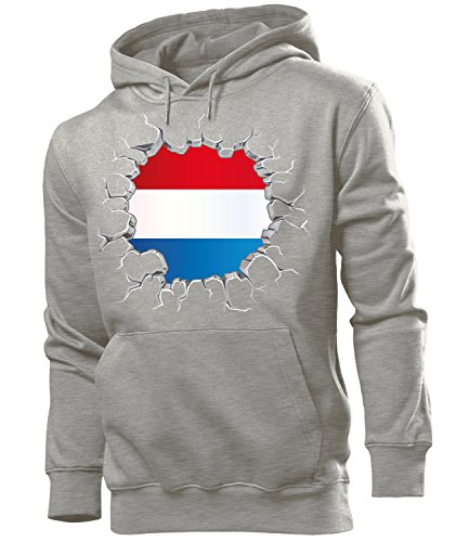 FUSSBALL – FANARTIKEL – Niederlande 5762 Herren Hoodie (HKP-GRAU) Gr. XL