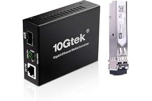 H!Fiber.com Gigabit Ethernet Media Converter, 1.25G SFP to RJ45 Fiber to copper, with a SFP Transceiver (1000Base-SX, 550m, multimode)
