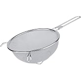 Space Home - Fine Mesh Kitchen Strainer with Legs - Stainless Steel Drainer for Draining Pasta, Vegetables, Fruits, Rice and