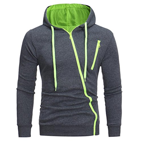 Sudaderas Hombres, Manadlian Chaqueta Abrigo Outwear Sudadera con Capucha Sudadera con Capucha de Manga Larga para Hombre (M, Verde)