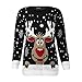 Produktbild Kingko® Weihnachtspullover Damen Winter Pullis Strickpullover Sweatshirt Cardigan Langarm Top Oberteil Festlich Unisex Lange Sleeve Weihnachten Sweatshirt Jumper Rundhalsausschnitt (schwarz)