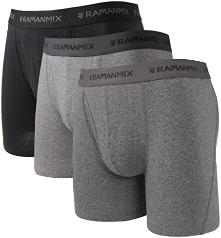 Ramanmix Men's Underwear 3 Pack Cotton with Comfort Waistband Boxer Briefs (Size M)