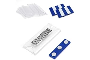 PERFETSELL 10 Pack Placas de Identificación con Imán de 3 puntos Magneticos Nombres Placa Identificacion Magnetico placa Identificacion Trabajador Identificadores Iman con Adhesivos para Oficina