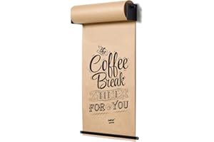 CAOXN Kraft Paper Roll Display, Wall Mount Distributor Roller Paper Wall Decor for Office Concept Alternative To Whiteboard Coffee Shop Restaurant Menu,37cm